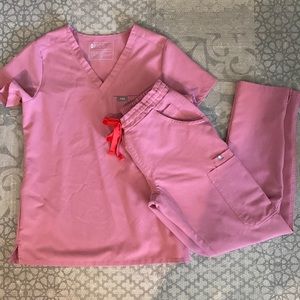 FIGS scrubs Chalk Pink Set